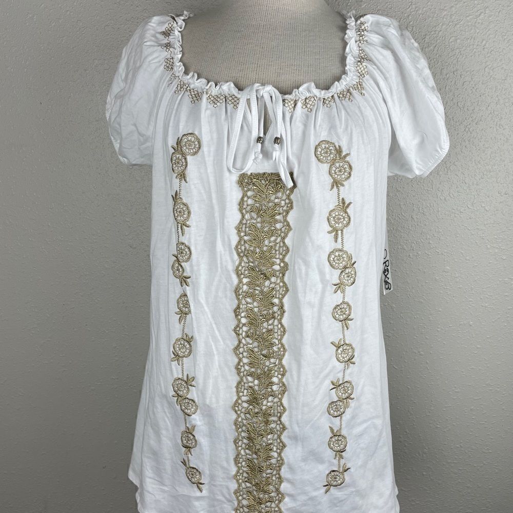 NWT RXB White Short Sleeve Tunic Size L